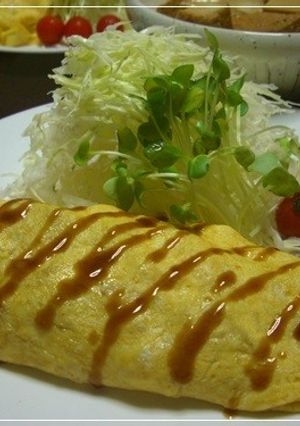 薄焼き卵で包む☆祖母のオムレツ♪-レシピのメイン写真