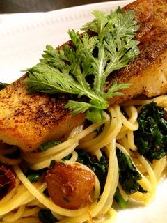 鱈と春菊のパスタ-レシピのメイン写真