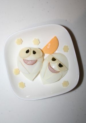 ハロウィン♥お弁当にも　ゆで卵おばけ-レシピのメイン写真