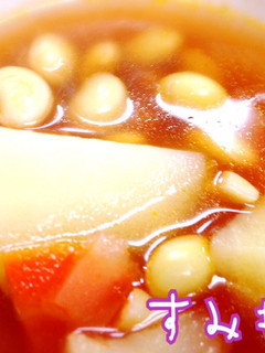 トマトジュースでミネストローネ風スープ-レシピのメイン写真