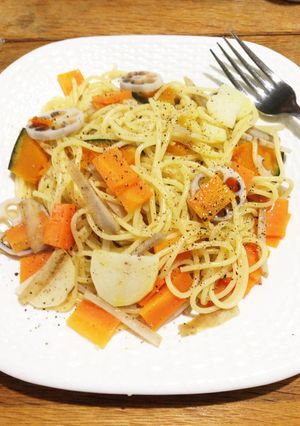 簡単ヘルシーダイエット茹でる根菜パスタ-レシピのメイン写真