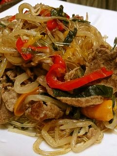 彼氏喜ぶご飯13韓国チャプチェ風春雨炒め-レシピのメイン写真