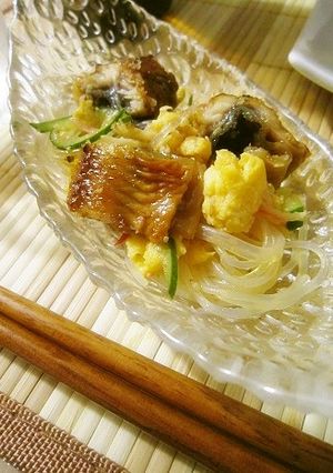 酒のつまみに絶品。蒲焼うなぎと春雨サラダ-レシピのメイン写真