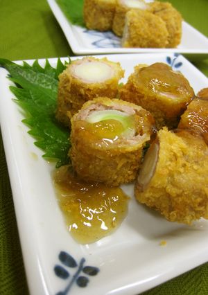 白葱の豚肉巻きカツ☆ポン酢ジュレで-レシピのメイン写真