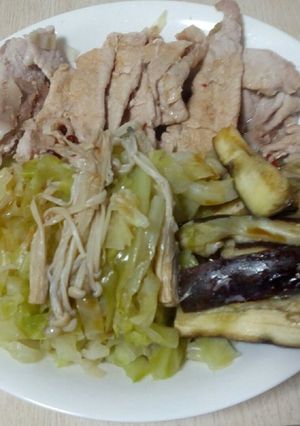 茄子とキャベツと豚肉スチーマー蒸っし蒸し-レシピのメイン写真