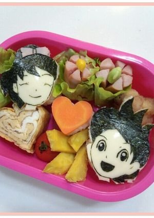 キャラ弁妖怪ウォッチ♬ケータ&ふみちゃん-レシピのメイン写真