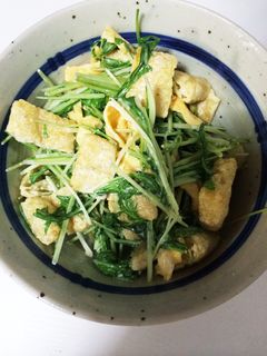 かりふわ油揚げと水菜のサラダ-レシピのメイン写真