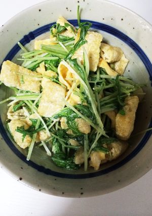 かりふわ油揚げと水菜のサラダ-レシピのメイン写真