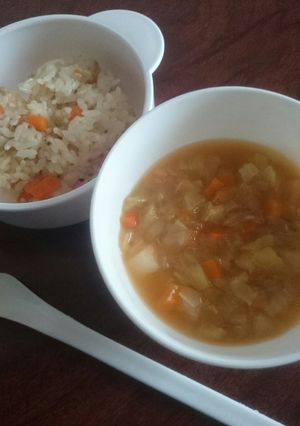 離乳食後期★野菜スープ たんぱくも一緒に-レシピのメイン写真