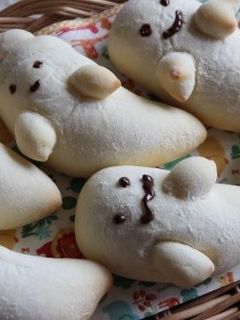 ハロウィンのお化けあんパン-レシピのメイン写真