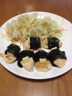 簡単美味しい☆鶏むね肉のチーズ海苔巻き-レシピのメイン写真