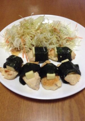 簡単美味しい☆鶏むね肉のチーズ海苔巻き-レシピのメイン写真