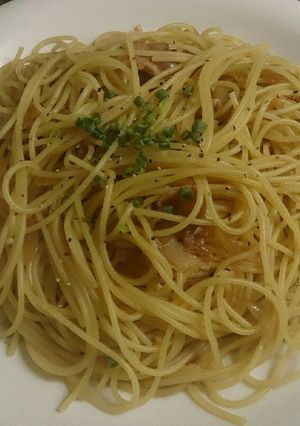 ベーコンとたまねぎの和風醤油パスタ-レシピのメイン写真