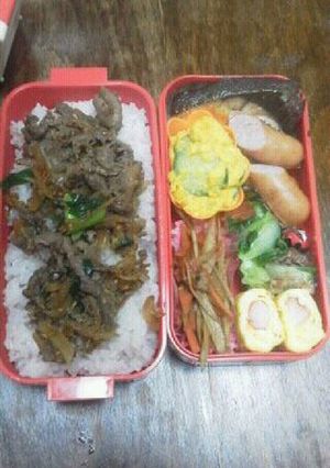 女子中学生弁当 焼き肉乗せ-レシピのメイン写真