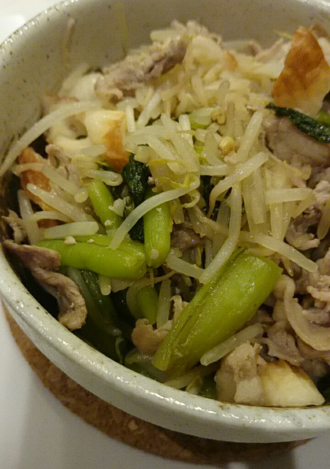 豚こまともやしの野沢菜炒め-レシピのメイン写真