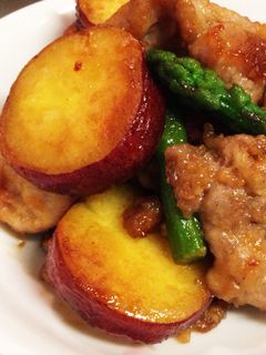 簡単♡さつまいもと豚肉のバター醤油炒め-レシピのメイン写真