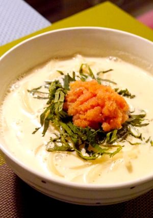 味噌が決め手！豆乳明太子うどん♡温まる-レシピのメイン写真