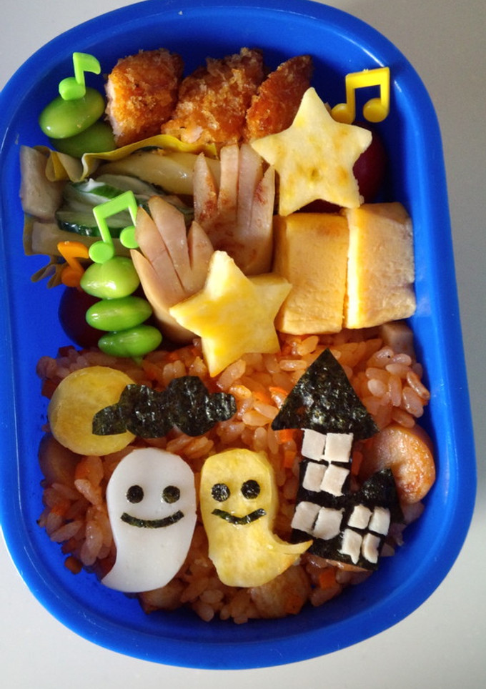 おばけ(ハロウィン)のお弁当～幼稚園児-レシピのメイン写真