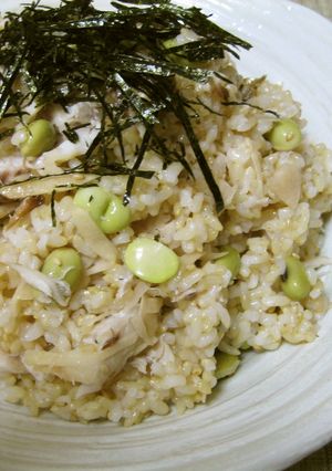 ひたし豆で！焼きアジと玄米のまぜ寿司-レシピのメイン写真