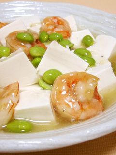 豆腐とひたし豆の中華風えびあんかけ-レシピのメイン写真
