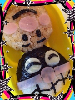 アンパンマン&ばいきんまんおにぎり-レシピのメイン写真