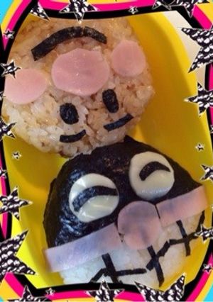 アンパンマン&ばいきんまんおにぎり-レシピのメイン写真