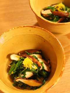 ◆ 春菊と焼しいたけのお浸し ◆-レシピのメイン写真