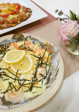 鉄分たっぷり!海鮮クリームひじきピザ-レシピのメイン写真