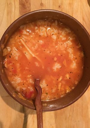 朝食レシピ！トマトスープでリゾット♡-レシピのメイン写真