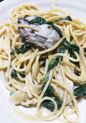 牡蠣のクリームパスタ　味変あり♡-レシピのメイン写真