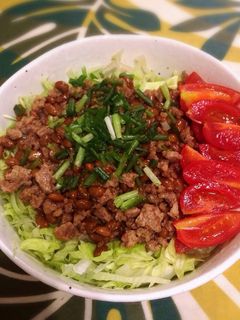 栄養満点♡納豆とひき肉でカフェ風どんぶり-レシピのメイン写真