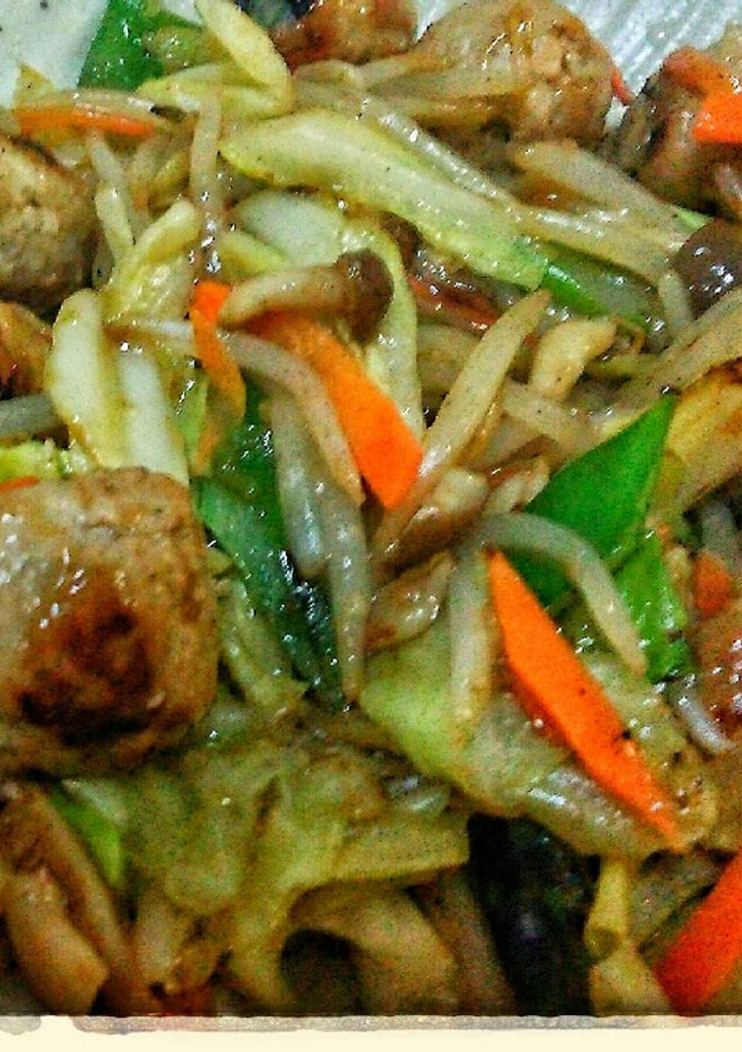 鍋用お魚つみれ団子で八宝菜風中華炒め-レシピのメイン写真