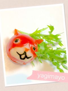 キャラ弁に☆プチトマトdeジバニャン♥-レシピのメイン写真