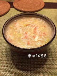 キャベツ×カニカマのふわとろ中華風スープ-レシピのメイン写真