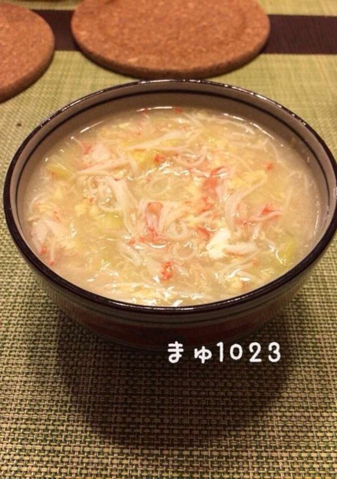 キャベツ×カニカマのふわとろ中華風スープ-レシピのメイン写真