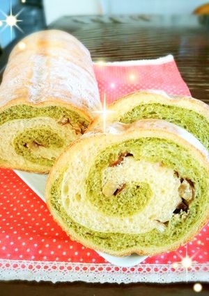 トヨ型de栗と抹茶の渦巻きパン♪-レシピのメイン写真
