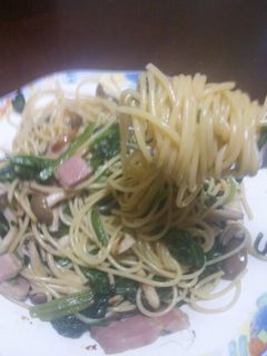 キノコとほうれん草の和風パスタ-レシピのメイン写真