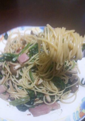 キノコとほうれん草の和風パスタ-レシピのメイン写真