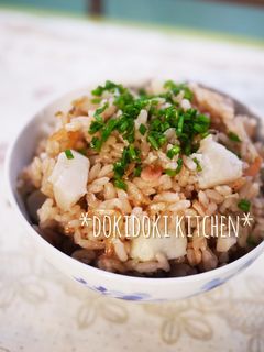 里芋と干し海老のほうじ茶炊き込みごはん-レシピのメイン写真