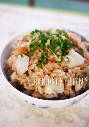 里芋と干し海老のほうじ茶炊き込みごはん-レシピのメイン写真