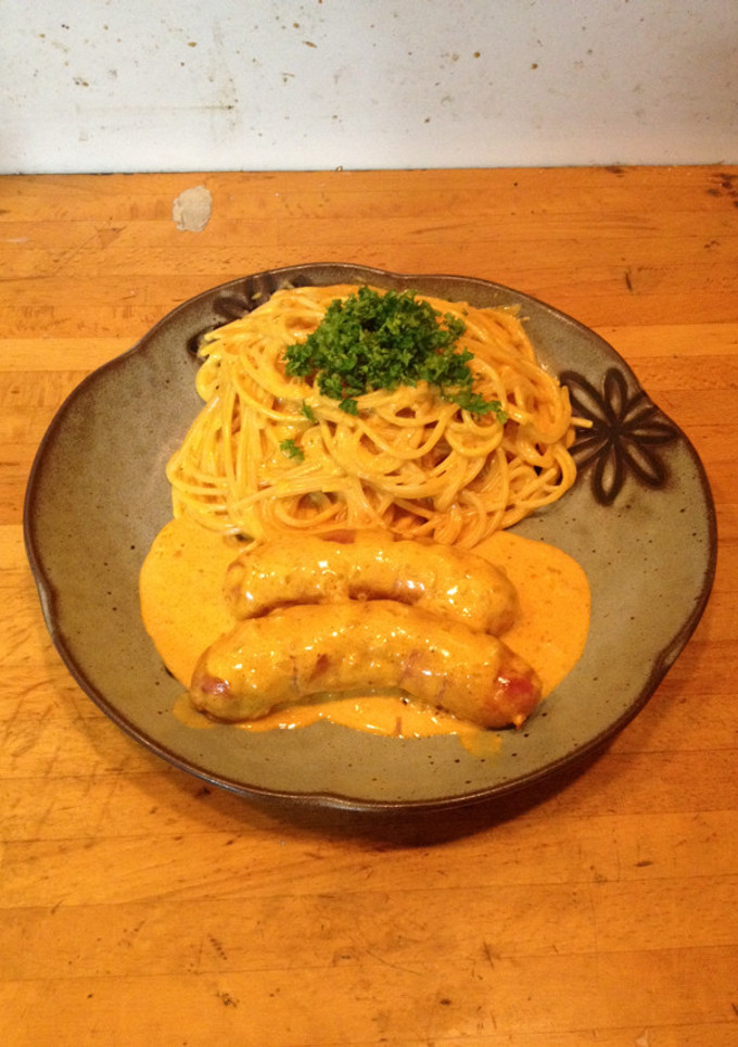生ソーセージのソテー、パスタ添え-レシピのメイン写真