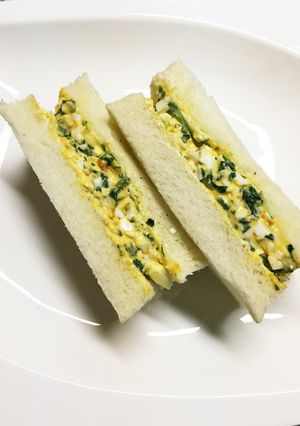 朝食☆ほうれん草卵サラダサンドイッチ-レシピのメイン写真