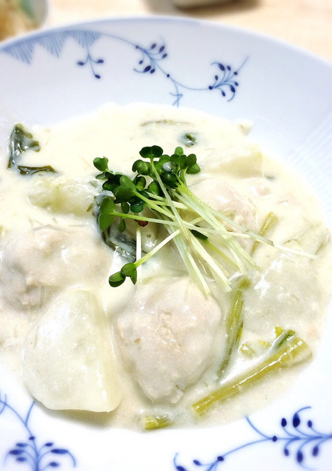 簡単　鶏団子とカブのクリーム煮-レシピのメイン写真