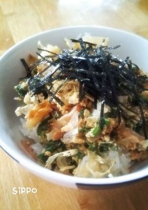 簡単エコランチ☆葱の青いとこ乗っけご飯-レシピのメイン写真