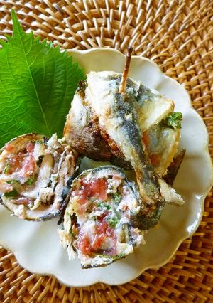 秋刀魚の梅しそロール-レシピのメイン写真