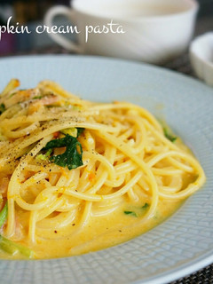 かぼちゃの“わた” de クリームパスタ-レシピのメイン写真