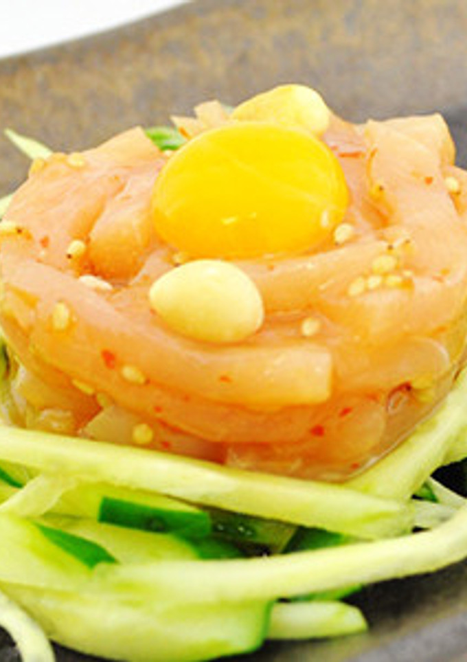 鶏生ハムのユッケ風-レシピのメイン写真