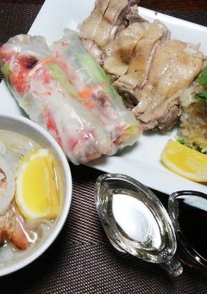 湯で鶏と海南チキンライス-レシピのメイン写真