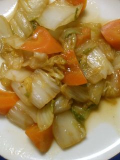 白菜 人参だけで コンソメ醤油炒め!-レシピのメイン写真