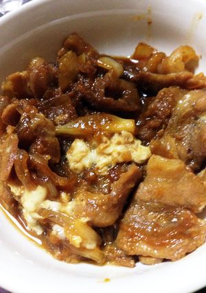 豚肉と玉ねぎの卵とじ-レシピのメイン写真